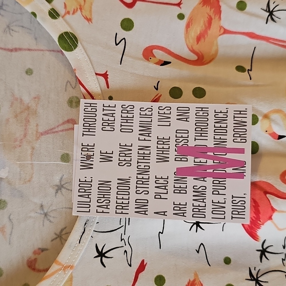 Lularoe sz medium rare Flamingo Morgan Flare tee shirt new with tags WT331 - Picture 3 of 7